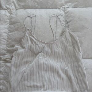 Zara White Ribbed Tank Top